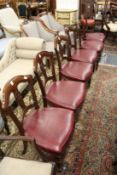 A set of six Victorian mahogany dining chairs.