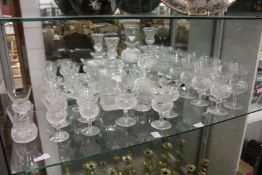 A quantity of Edinburgh Crystal cut glass and etched thistle shaped glassware to include three