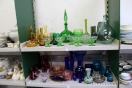 A quantity of colourful glassware.