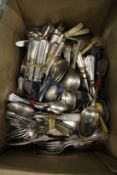 A quantity of plated flatware.