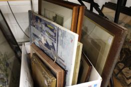 A small group of paintings and prints.