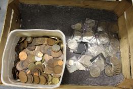 A large quantity of coins.