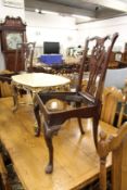 A good pair of George III mahogany dining chair frames.