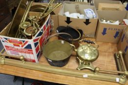 A large collection of miscellaneous copper and brass ware.
