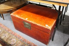 A Chinese lacquer trunk.