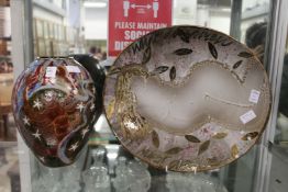 Avis Murray, a large studio pottery vase 'Mesphistopheles', together with a large oval dish by the