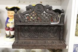 Gurkha military interest, a carved hardwood pipe rack reputedly made in the early 20th century by