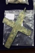 A large bronze Roman cross.