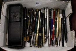 A large quantity of pens.