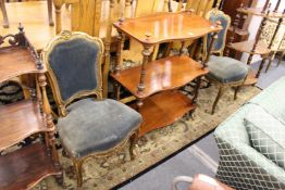 A pair of gilt wood French style upholstered side chairs.