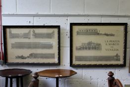 A pair of reproduction prints depicting Italian scenes.