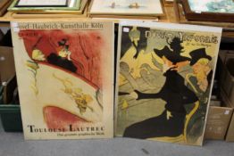 A pair of reproduction French Art Nouveau posters.