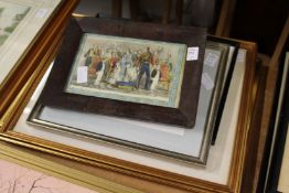 A small group of paintings and prints.