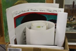 A group of unframed prints depicting pop stars, continental scenes, various artists etc.