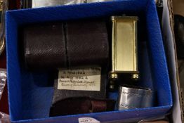 A small clock and other items.