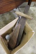 An old propeller and various tools etc.