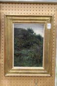 A Hillside with Foliage and Trees oil on canvas, in a gilt frame.