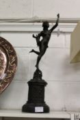 A good classical bronze figure of Fortuna on an ornate pedestal base.