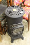 A modern stove style heater.
