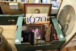 Photograph frames and other items.