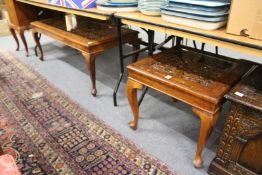 Two eastern brass and copper inlaid coffee tables.
