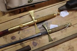 Toye & Co Ltd. London, a Masonic sword, lacking scabbard, together with another Masonic sword with