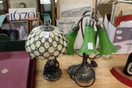 Two Art Nouveau style table lamps.