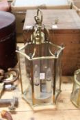 A brass hall lantern.