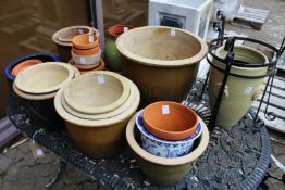 A quantity of garden pots.