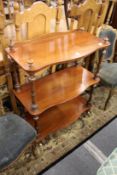 A Victorian mahogany three tier what-not.