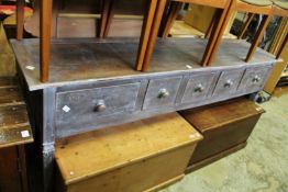 A decoratively stained oak five drawer side/serving table.