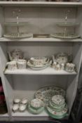 A large quantity of Minton Haddon Hall porcelain to include a pair of cake comports.