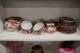 A Japanese egg shell tea service.