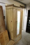 An old pine single wardrobe.