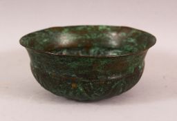 A RARE PERSIAN SASSANIAN OR AKHAMINID BRONZE BOWL, ex 'Saeed Motamed Collection', 13cm diameter.