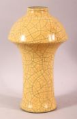 A CHINESE SONG STYLE CRACLE GLAZED PORCELAIN VASE, The base with a raised seal mark. 23cm high.