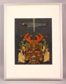 A FINE 19TH CENTURY INDIAN PAINTING DEPICTING HINDU DEITIES, framed and glazed, 41cm x 31cm.
