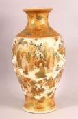 A JAPANESE SATSUMA VASE, decorated with panels of figures in landscape settings depicting a story,