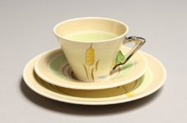 A BURLEIGH ART DECO POTTERY TRIO