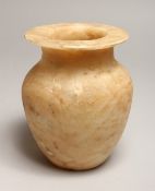 AN EGYPTIAN ALABASTER VASE 6.5ins high