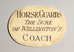 A HORSE GUARD'S THE DUKE OF WELLINGTON CREST PLAQUE 3.5ins x 2.5ins