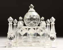 A CUT GLASS MODEL OF THE BLUE MOSQUE 4.25ins