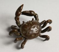 A SMALL JAPANESE BRONZE CRAB 2ins long