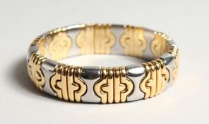 A SUPERB BULGARI 18CT TWO COLOOUR BRACLET No. 7409 73gms