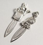 TWO SILVER BEATRIX POTTER BOOK MARKS