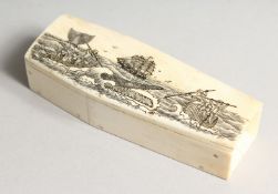 A BONE SCRIMSHAW COFFIN