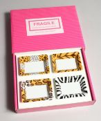 PATRICIA DEROUBAIX , A SET OF FOUR SMALL DISHES.