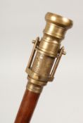 A WALKING STICK with compass and telescope