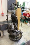 A LARGE BRONZE EFFECT FIGURAL WATER FEATURE