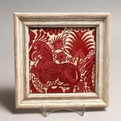 A WILLIAM DE MORGAN STYLE TILE 5.5ins